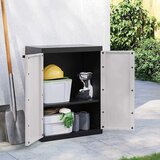 vidaXL Zunanja omara siva in črna 65x37x85 cm PP | Shoptok.si
