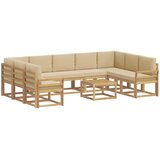  Set vanjskih sofa 10 kom. Bijela i bež Poliester | shoptok.hr