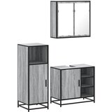  3-dijelni set kupaonskog namještaja siva boja hrasta drveni | shoptok.hr
