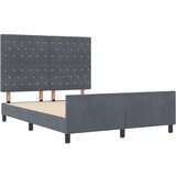 vidaXL Krevet Tamno Sivi 140x190 cm Baršun | shoptok.hr