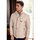 Dewberry M8625 MEN'S COAT-BEIGE-1 cene