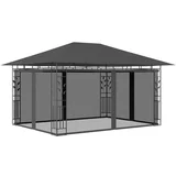 Paviljon s komarnikom in LED lučkami 4x3x2,73 m antraciten