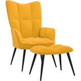  Stolica za opuštanje s osloncem za noge boja senfa baršunasta | shoptok.hr
