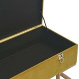  Klop s prostorom za shranjevanje 105 cm žamet v barvi gorčice, (20772331) | Shoptok.si