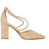 Shelvt Suede beige pumps with sequins | shoptok.hr