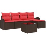  Set sofe s jastukom s pohranom 6 pcs Smeđa i crvena poliratan | shoptok.hr