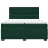  Krevet s oprugama i madracem tamnozeleni 200x200 cm baršunasti | shoptok.hr