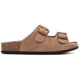 GOODIN Women's leather flip-flops brown | shoptok.hr