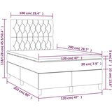  Box spring postelja z vzmetnico LED krem 120x200 cm blago, (20901459) | Shoptok.si