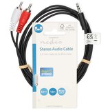 Nedis CAGL22200BK15, stereo audio kabl 3,5 mm muški, 2x rca muški, niklovani, 1,50 m, crni | Eponuda.com