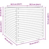  Vrtna sadilica bijela 70x70x72,5 cm od masivne borovine | shoptok.hr