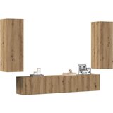  4-dijelni zidni TV ormarić Artisan hrast izrađen od drveta | shoptok.hr