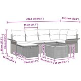  7-dijelni set vrtne sofe s jastučićima crne poli ratana | shoptok.hr