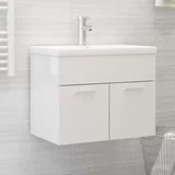 Ormarić za umivaonik visoki sjaj bijeli 60x38,5x46 cm iverica