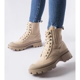 Gemre Beige eco-suede ankle boots Orson | Shoptok.si
