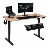 ModernHome JSD-C5-1-15 – Električni delovni stol s prilagodljivo višino 72–118 cm, 140 × 60 cm, svetel hrast | Shoptok.si