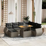 Maison Chic Seti vrtnega pohištva - Vrtna garnitura - Vrtni pohištvo set 8-delna z blazinami siv poli ratan, (21798943) | Shoptok.si