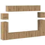Maison Chic TV omarice - TV enot 8-delna stenski artisan hrast inženirski les, (21701706)