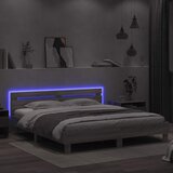 Okvir kreveta s uzglavljem LED siva boja hrasta 160x200 cm | shoptok.hr