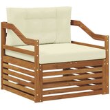  Set vanjskih sofa Čvrsto drvo akacije Prirodna - Prirodna boja i krem Nagnuto | shoptok.hr