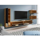 P & B Dnevni Regal Amadeo, Črna, Barva Hrasta, Led, 4-Delno | Shoptok.si