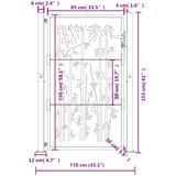  Vrtna vrata antracit boje 100x150 cm, dizajn od čelika i bambusa | shoptok.hr