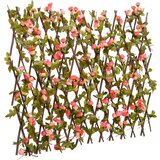 vidaXL Proširiva rešetka od umjetnog bršljana roza 180 x 60 cm u