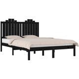  Okvir za krevet od masivne borovine crni 140 x 190 cm | shoptok.hr