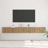 vidaXL Set TV komoda s pohranom s vratima 4 pcs Umjetnička hrastovina | shoptok.hr