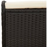  Vrtni tabure s jastukom crni 58x46x46 cm od poliratana | shoptok.hr