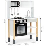  Lesena otroška kuhinja s pečico, mikrovalovno pečico + kuhinjski pripomočki | Shoptok.si
