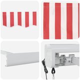 Nadstrešnica Crvena i bijela 500 × 300 cm Poliester i aluminij | shoptok.hr