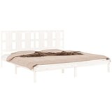  Posteljni okvir bel iz trdnega lesa 180x200 cm 6FT, (20647879) | Shoptok.si