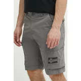 Napapijri Kratke hlače N-Horton moške, siva barva, NP0A4HOSH311