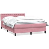 Boxspring - Krevet s oprugama i madracem ružičasti 160x210 cm baršunasti - Ružičasta 160 x 210 cm gumbi | shoptok.hr
