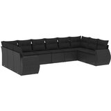  10-dijelni set vrtnih sofa s jastucima crni od poliratana | shoptok.hr