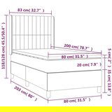 Box spring postelja z vzmetnico svetlo siva 80x200 cm žamet, (20791632) | Shoptok.si