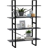Ormarić za knjige s 4 razine sivi 100 x 30 x 140 cm od borovine | shoptok.hr
