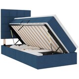  Krevet s madracem i skladištem Plava 100 x 200 cm Poliester - Plava 100 x 200 cm Blok sa kvadratićima | shoptok.hr