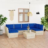 The Living Store Vrtna garnitura iz palet 7-delna z blazinami smrekovina - Vrtna Sedežna Garnitura, (21474348) | Shoptok.si