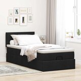 Otomanski okvir kreveta s madraca crni 90x190cm od tkanine | Eponuda.ba