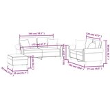  3-dijelni set sofa s jastucima svjetlosivi baršunasti | shoptok.hr