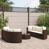  7-dijelni set vrtnih sofa od poliratana s jastucima smeđi | shoptok.hr