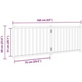  Vrata za pse sklopiva 2 panela bijela 160 cm masivna jelovina | shoptok.hr
