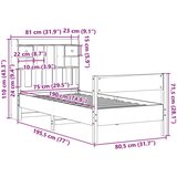  Krevet s regalom za knjige bez madraca 75x190 cm borovina | shoptok.hr