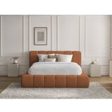 Bobochic Paris Oranžna oblazinjena zakonska postelja s prostorom za shranjevanje z letvenim dnom 160x200 cm Denali – | Shoptok.si