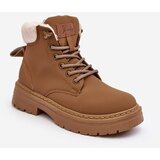 Kesi Women's leather boots with sheepskin, brown Lynnvia | shoptok.hr