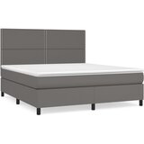 The Living Store Box spring postelja z vzmetnico siva 180x200 cm umetno usnje - Box Spring Postelja, (21448785) | Shoptok.si
