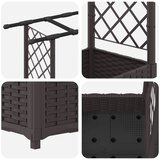  Povišeni krevet s mrežom i krovom Smeđa 122,5 x 40 x 123 cm PP | shoptok.hr