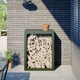 vidaXL Stalak za drva za ogrjev zeleni 60x40x80 cm čelični Cijene